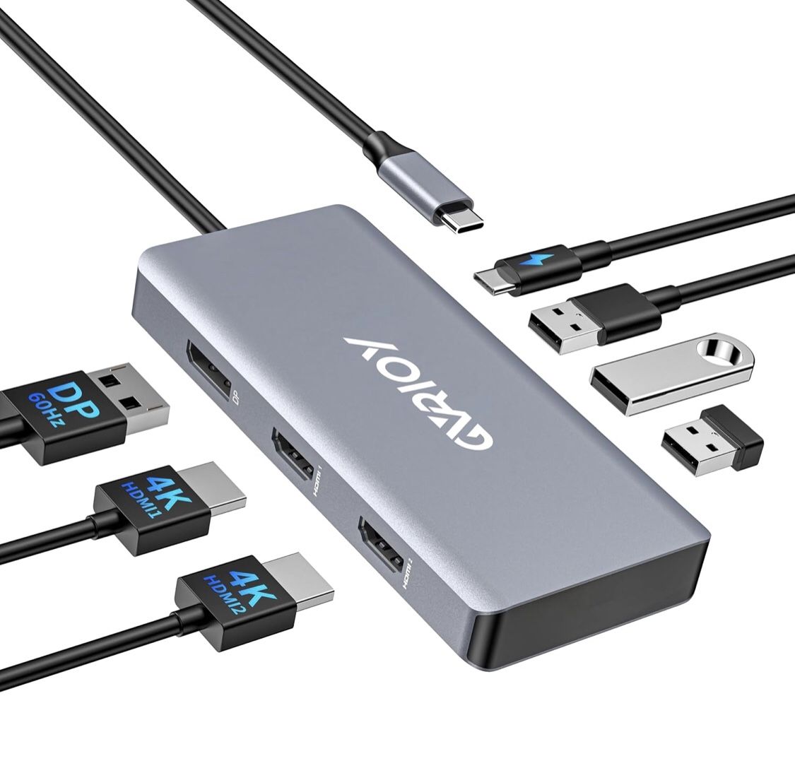 Brand: GVRIOY 3.9 3.9 out of 5 stars (1,014) USB C to Dual HDMI Adapter, Multi Display Docking Station Dual Monitor with 2 HDMI, Displayport, 100W PD,