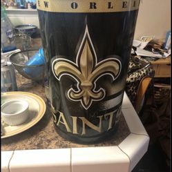 Vintage metal garbage can