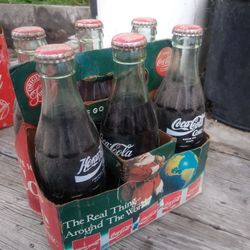 Vintage Antique Collectible Coke Bottles From Around The World, Six Pack, Unopened