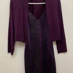 Glitter Purple Dress + Calvin Klein Shaw