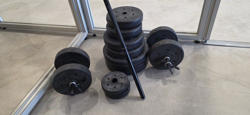 Dumbell Set - Weight Lifting Set 111 Lbs.