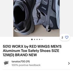 Red wing steel toe men boots 5010