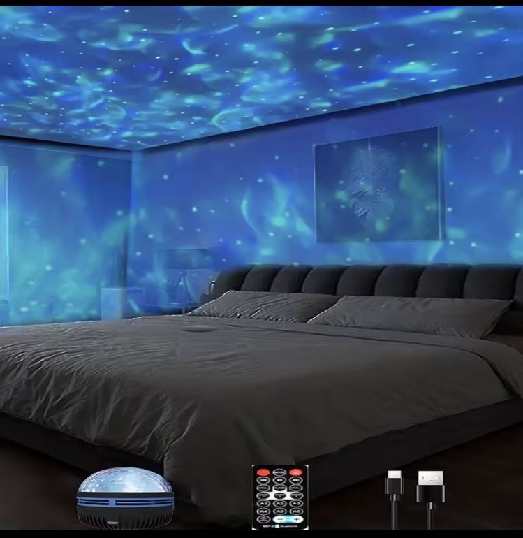 1pc Star Projector, Galaxy Projector, Water Ocean Wave Projector For Bedroom Night Light Room Decor
