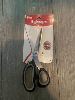 8in Stainless Steel Scissors with Black Handles