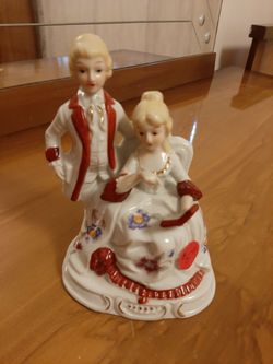 Vintage Glazed China Couple Figurine