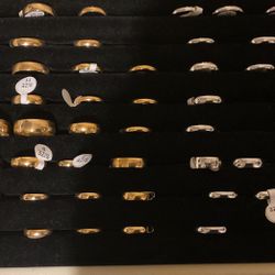 Silver And Gold Solid Stainless Steel Band Rings…Sizes 5-13