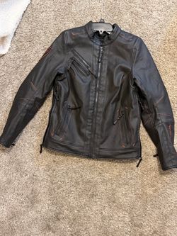 Harley Davidson  Women’s Black Leather Motorcycle Jacket Size M