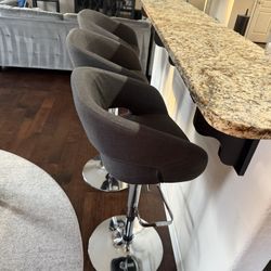 3 Grey Barstools