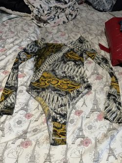 Women’s snakeskin bodysuit long sleeves