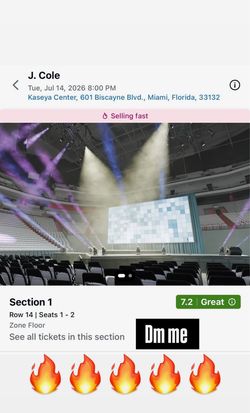 J cole Floor seats
