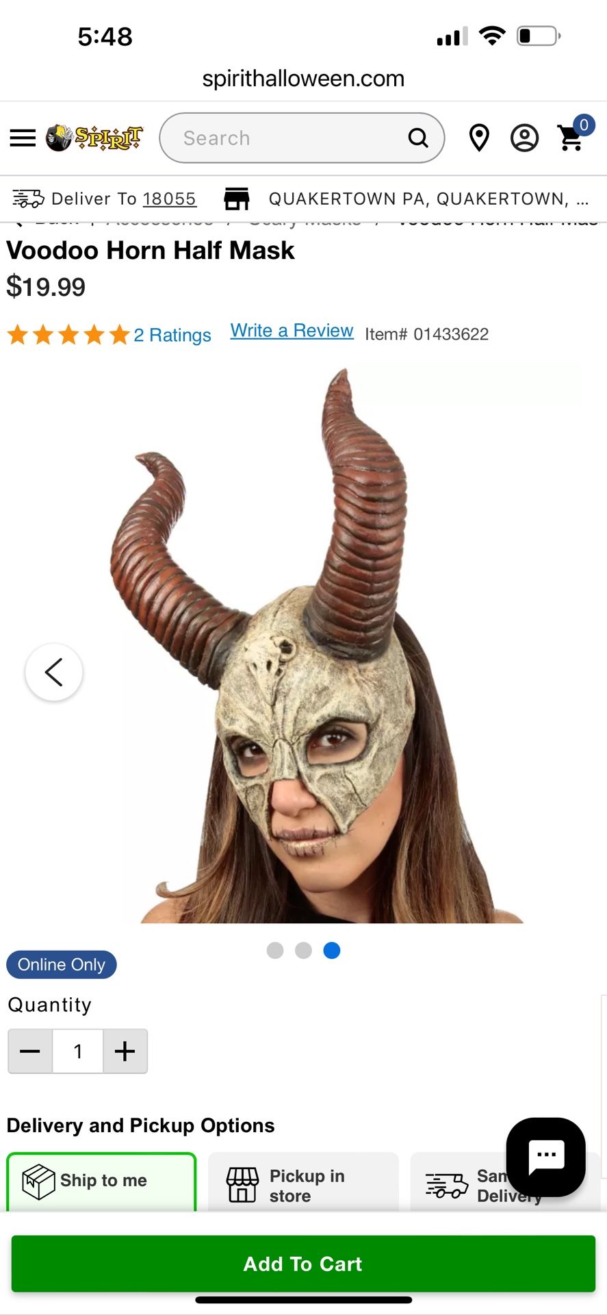 New Halloween Voodoo Horn Half Mask