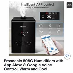 PROscenic Warm cool mist smart humidifier Works with Google Alexa etc.