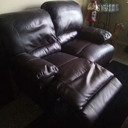 A Double Sofa Recliner / Bed Perfect For Studios Or Small Areas Each Side Lift Up And Place All The Way Down In Good Condition