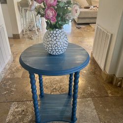 Blue Beachy End Table 