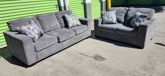 Gray  Sofa and Loveseat Set