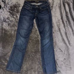 Lucky Brand Sofia Straight Jeans Womens 2/26 Long Blue Dark Wash Mid Rise Denim