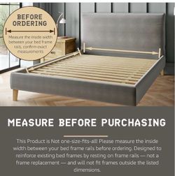 Bed Frame Support Slats, Heavy-Duty Solid Pine Wood