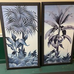 La Fond Galleries Two Wall Art Paintings Palms