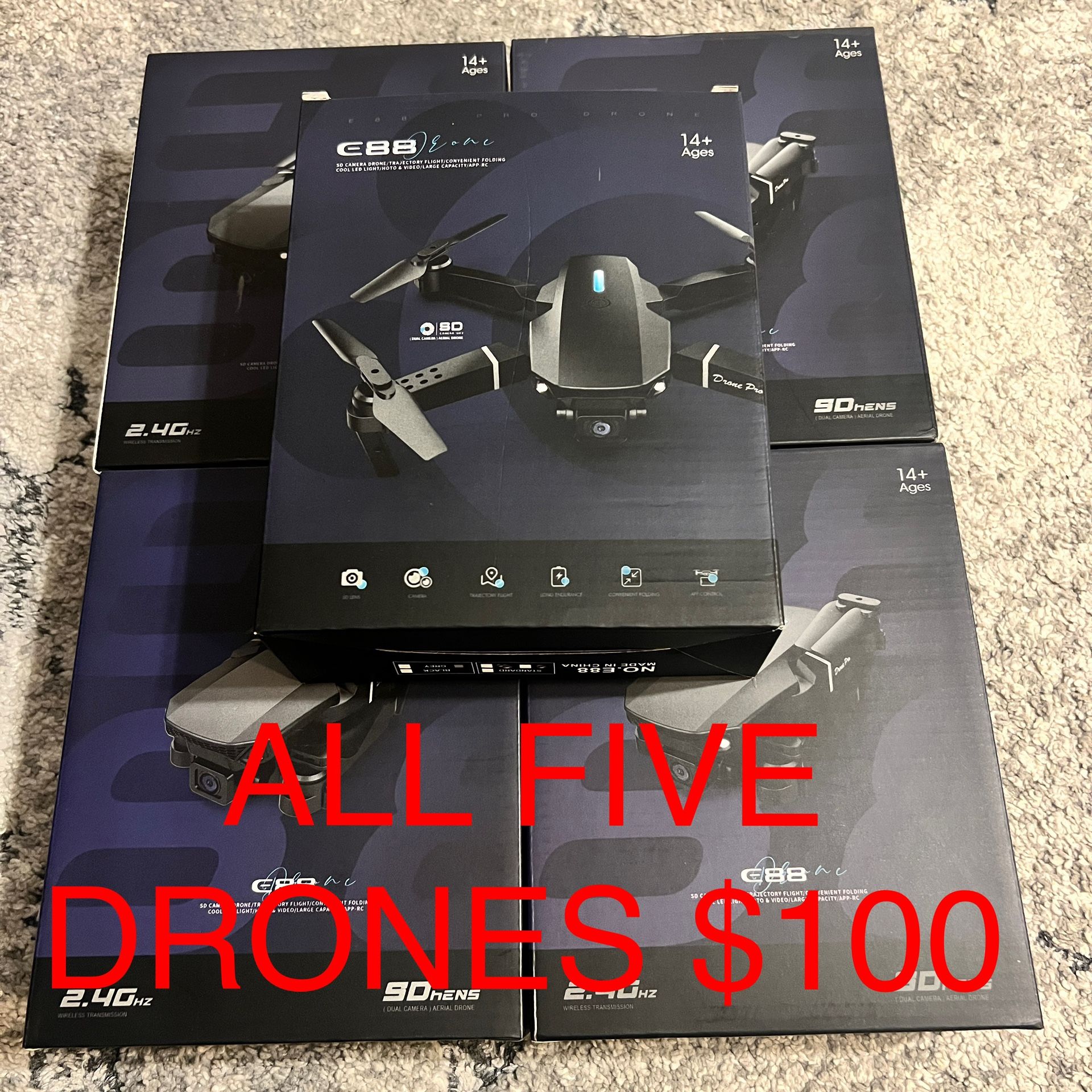 E88 Pro Drone SD Camera 2.4 GHz (5count)