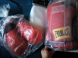 Boxing gloves and martial arts gloves, shin guard