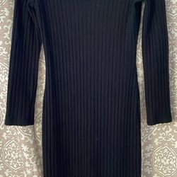 Black ribbed long Dress