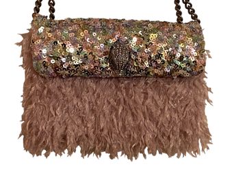 SOLD OUT Kurt Geiger London Medium Kensington Pink Feather Sequence bag