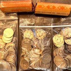 90% silver quarter rolls