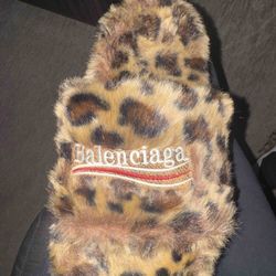 Balenciaga cheetah slides