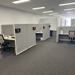 Cubicles with desks