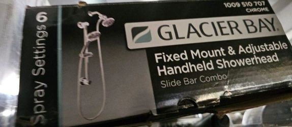 Glacier Bay Shower Head With Diverter And Slide Bar In Chrome