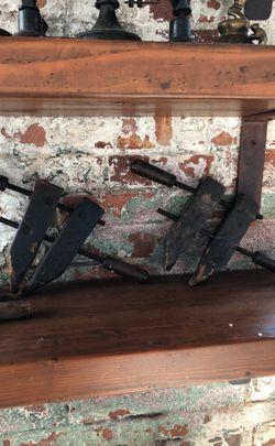 Antique wooden clamps - pair