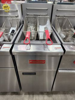 Gas Fryer – Flamaster CP-VF40-LP 40–50 lb Capacity, Gas Open Pot Fryer, 100,000 BTU