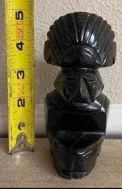 Vintage Gorgeous Real Stone Onyx Obsidian Opalescent Statue just $20