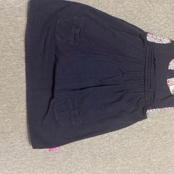  navy blue corduroy pinafore dress from the British children's brand JoJo Maman Béb Girl 