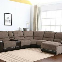 Siena Brown RAF Reclining Sectional

