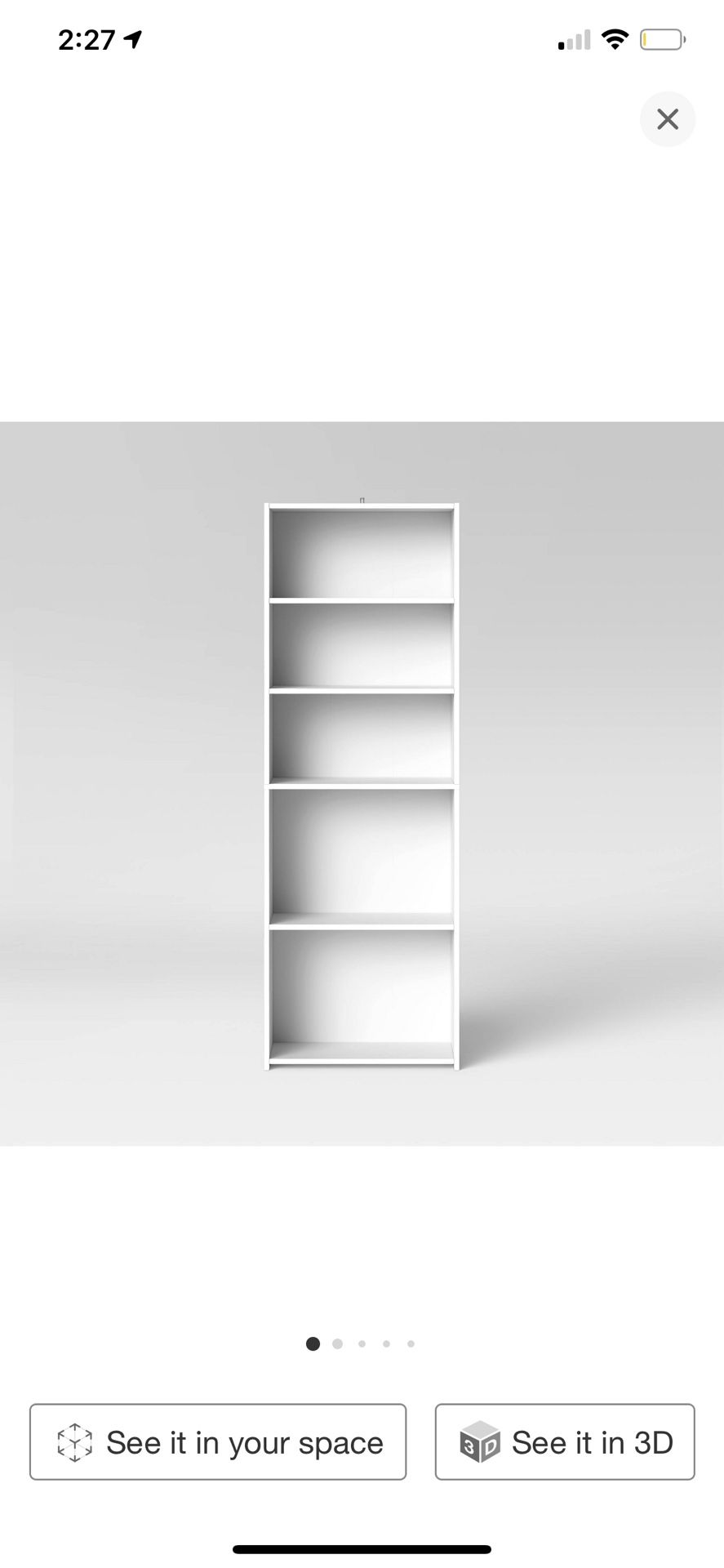 White bookshelf