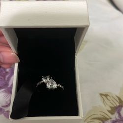 Pandora Sterling Silver Heart Ring – Size 6 (EU 52) 
