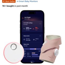 Owlet Dream Sock® - FDA-Cleared Smart Baby Monitor - Track Live Pulse (Heart) Rate, Oxygen in Infants - Receiv