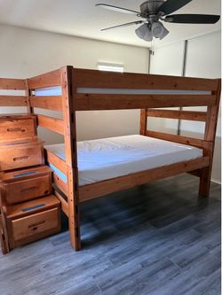Solid wood, full-size bunkbed