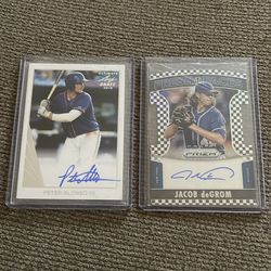 Pete Alonso and Jacob degrom auto cards