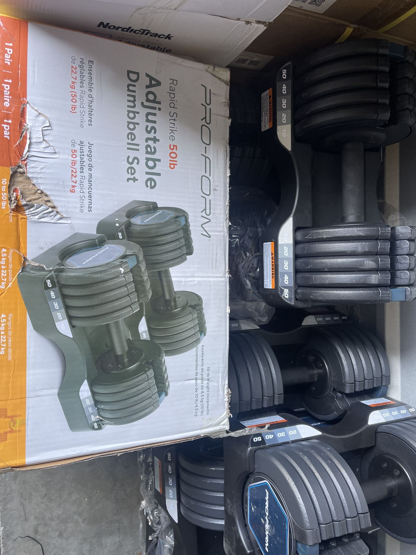 NEW! ProForm Rapid-Strike Dumbbells - Adjustable 10 - 50lbs 