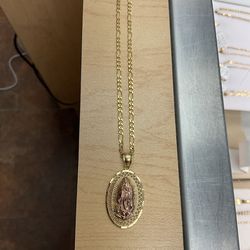 LADY OF Guadalupe necklace 10K