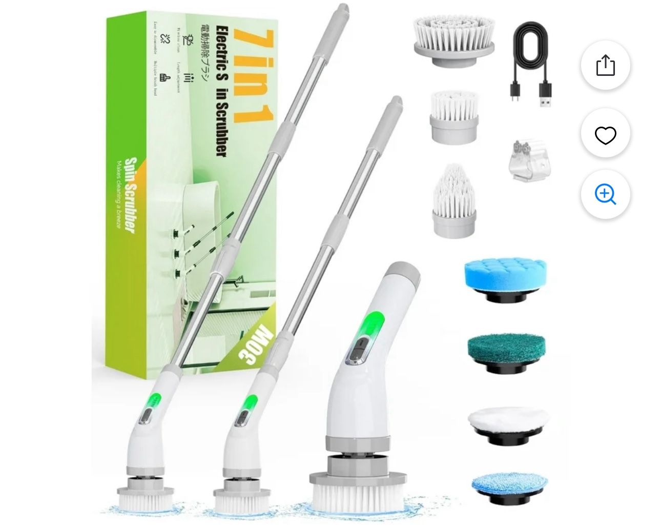 Brand New Electric Spin Scrubber, Cordless Bathroom Scrubber Cleaning Brush for Floor, Bathtub, Kitchen