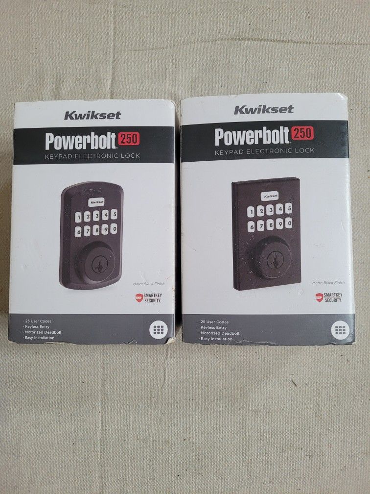 Kwikset 250 Matte Black Deadbolts