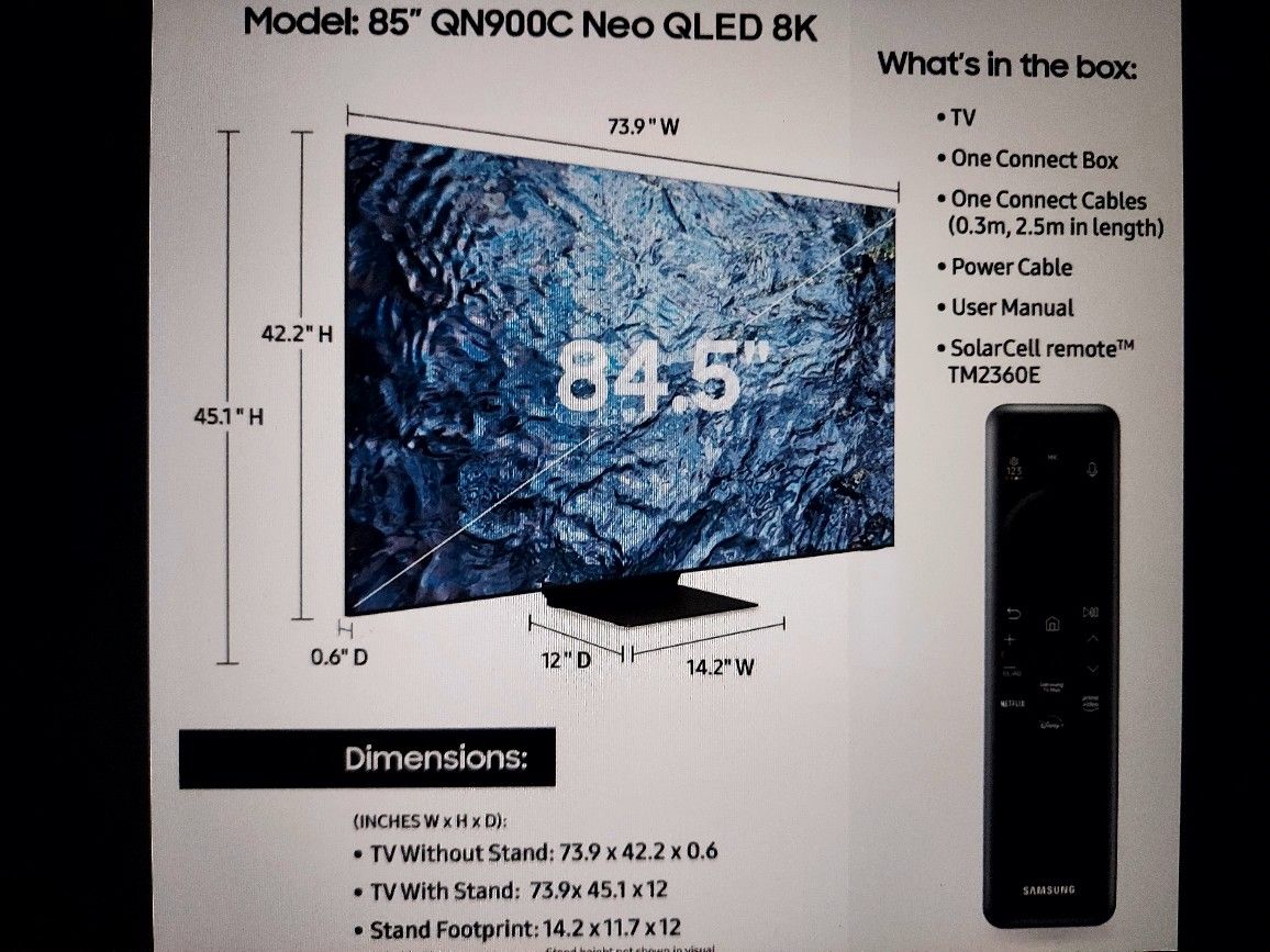 samsung 8k 85 inch neo qled qn900c TV2023