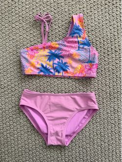 Cat & Jack Pink Hawaiian 3 Piece Girls Swimsuit