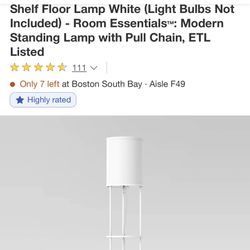 Floor Lamp with Shelves w/ Light Bulb