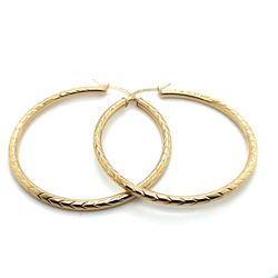14kt Gold Large Diamond Cut Hoop Earrings 3x50mm 169564 8