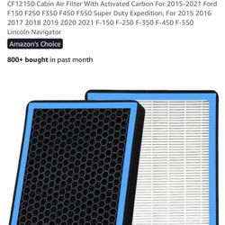 CF12150 Cabin Air Filter With Activated Carbon For 2015-2021 Ford F150 F250 F350 F450 F550 Super Duty Expedition, For 2015 2016 2017 2018 2019 2020 20