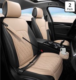Leather Seat Covers with Storage Pocket and Two Belt Pads